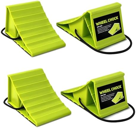 ROBLOCK 4 Pairs Wheel Chocks for Travel Trailers, Non Slip Base Heavy Duty by ROBLOCK