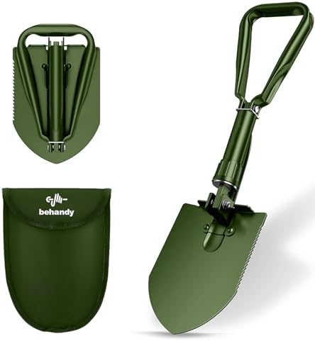 18.5" Folding Shovel, Tri-Fold Collapsible Shovel by Behandy