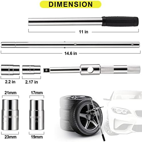 Spurtar Extended 4 Way Lug Wrench, Tire Iron Lug Nut Wrench, Tire Nut Remover - Image 4
