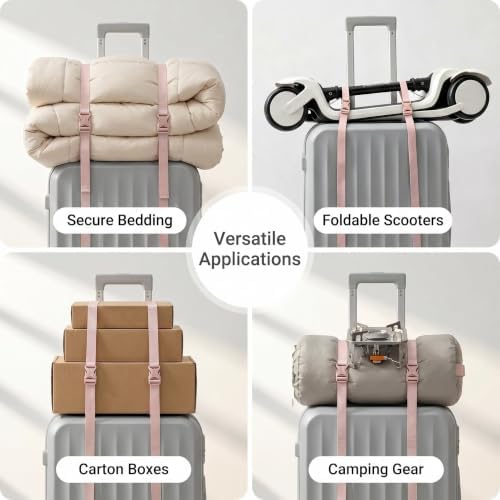 Pink Luggage Straps for Suitcases, Luggage Accessories Bag Strap, Adjustable - Image 4