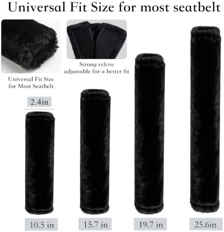 Amooca 19.7in Extra Long Furry Universal Car Seatbelt Cover Shoulder Pad - Image 4