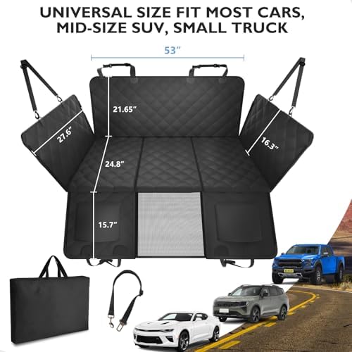 Hard Bottom Dog Car Seat Cover for Back Seat, - Image 5