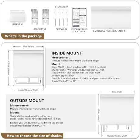 AOSKY Custom Cordless Blackout Roller Shades - Image 6