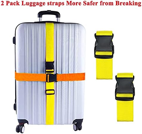 2 Pack Suitcase Belts, Adjustable Luggage Straps, Bright Colors Travel Packing - Image 3