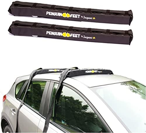 Suspenz Soft Roof Rack Pads for Kayak, Surfboards, Tie-Down Straps Included by Suspenz