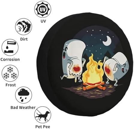 Spare Tire Cover with Marshmallow Campfire Pattern Wheel Covers 16inch - Image 3