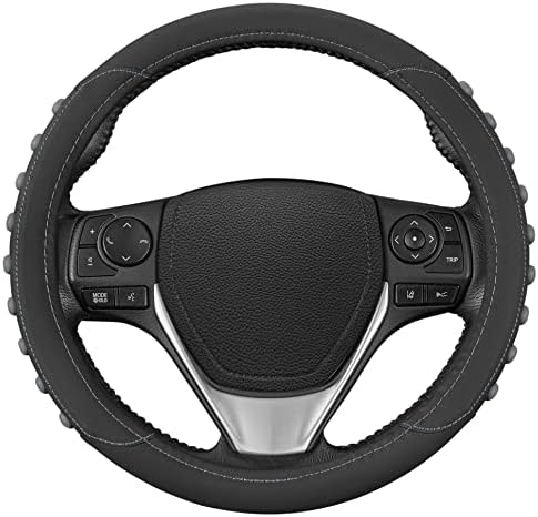 Motor Trend FlexGrip Gray Steering Wheel Cover by MotorTrend