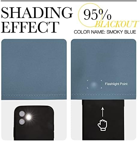 NICETOWN Smoky Blue Blackout Curtains, 2 Panels - Image 4