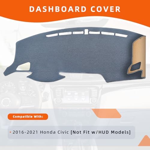 Dashboard Cover Dash Mat Fit for Ho-nda Civic 2021-2016, Car Dash Board Mat - Image 2