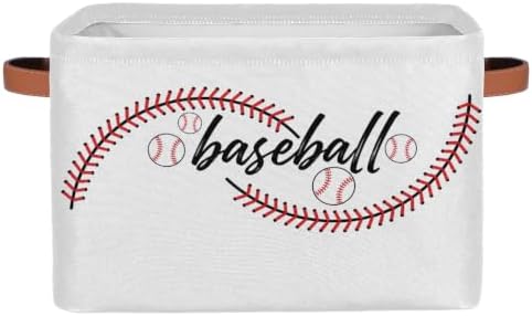 AUUXVA Storage Basket Baseball Stitches Storage Cube Box Sport Baseball Basket by AUUXVA