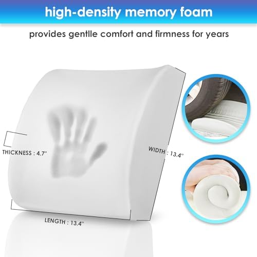 Lumbar Pillow for Chair and Car, Back Support for Office, Memory Foam Cushion - Image 4