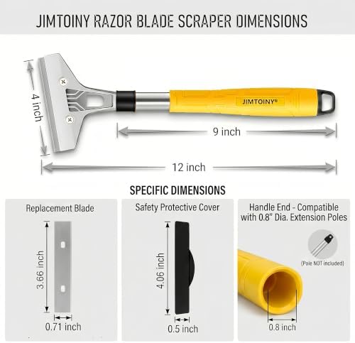 Razor Blade Scraper 4-Inch Floor Scraper Built-in Screwdriver - Image 4