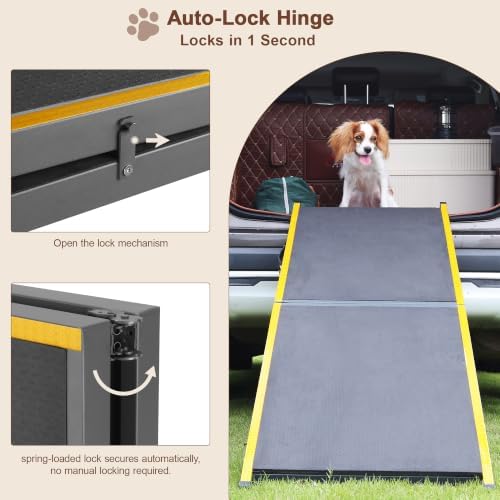 Dog Ramp for Car, Heavy Duty Steel Frame Folding Car Ramp - Image 2