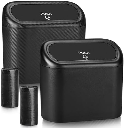 Accmor Car Trash Can with Lid, 2 Pack Mini Vehicle Trash Bin, Small Car Dustbin by Accmor
