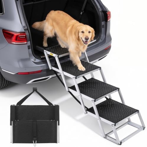 Foldable Dog Stairs for Car, Non-Slip Ramp for SUV, 250 lbs by Unknown