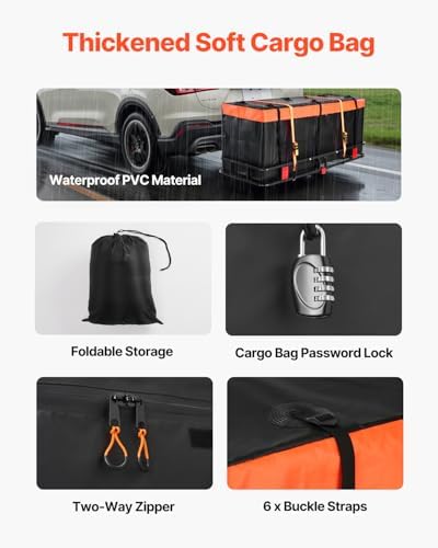 VEVOR 60 x 24 x 6 in Folding Hitch Cargo Carrier 500lbs Capacity - Image 4
