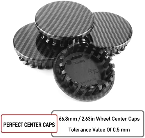 Set of 4 67mm/55mm Carbon Fiber Wheel Center Caps - Image 6