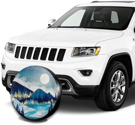 Blue Gold Spare Tire Cover Mountain Tree Star Wheel Cover 17 Inch - Image 2