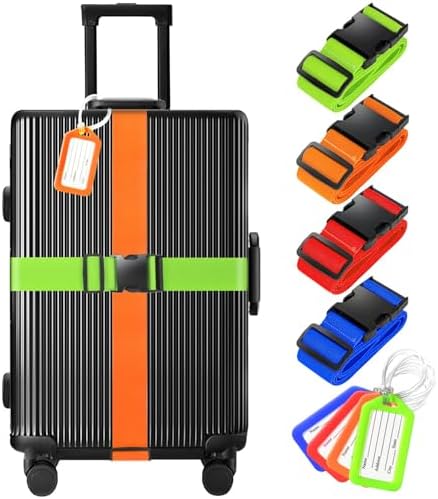 Gostwo 8 Pack Luggage Straps and Tags Set by Gostwo