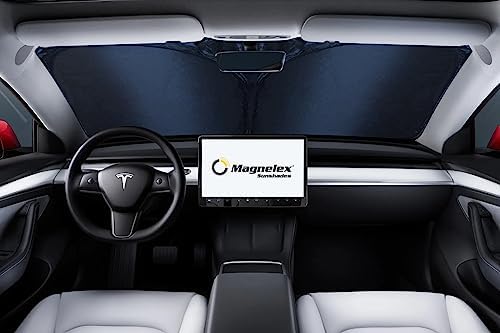 Magnelex Tesla Windshield Sun Shade, Reflective Polyester Blocks Heat & Sun - Image 2