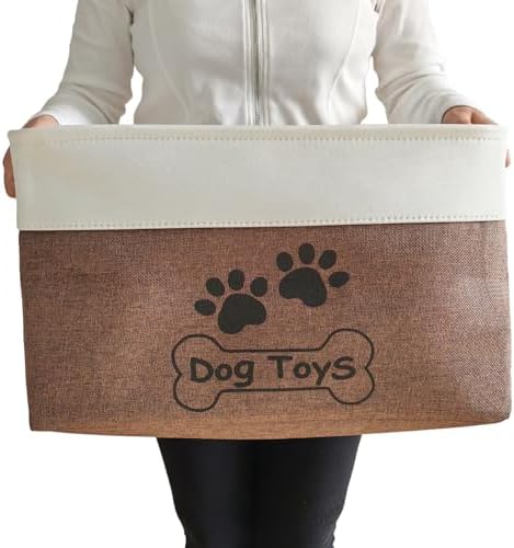 Large Dog Toy Basket Foldable Dog Toy Box Dog Toy Bin by CpakOwlgoo