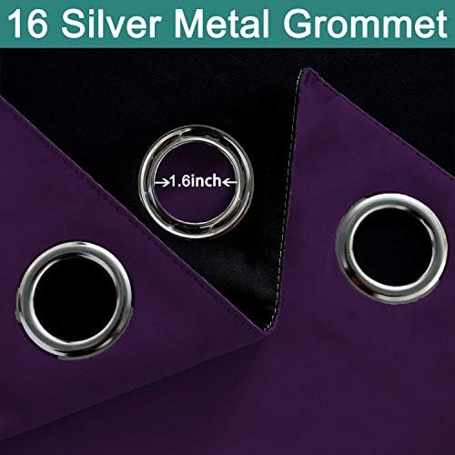 Yakamok Purple 100% Blackout Patio Door Curtain Panels W100 x L96, 1 Panel - Image 6