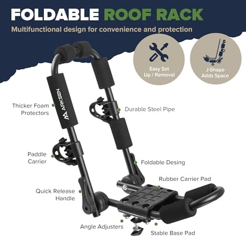 ARKSEN 2 Pack Universal Folding Kayak Roof Rack - Image 6