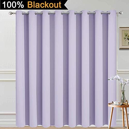 Yakamok Lilac 100% Blackout Patio Door Curtain Panels W100 x L96, 1 Panel - Image 2