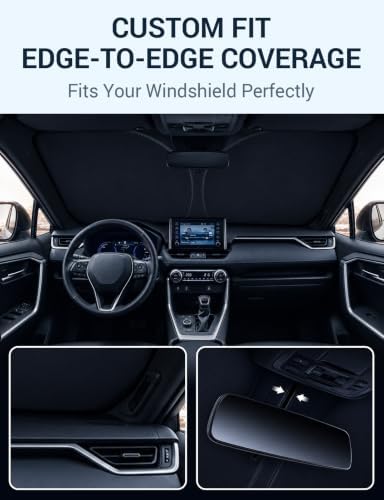Proadsy Custom Fit 2014-2017 Honda Accord Windshield Sun Shade, Blocks Heat - Image 2