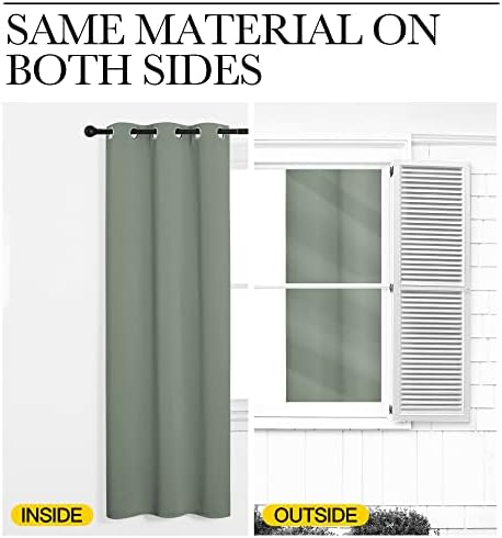 NICETOWN Greyish Green Blackout Curtains 90" Long - Image 6