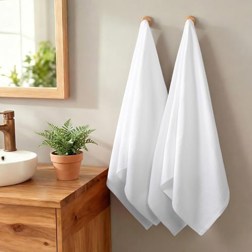 REDKISS 100% Cotton Waffle Weave Bath Towels 4 Pack - Image 2