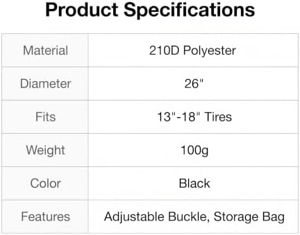 1 PC Spare Tire Cover, 190T Polyester Taffeta Spare Tire Protector - Image 2