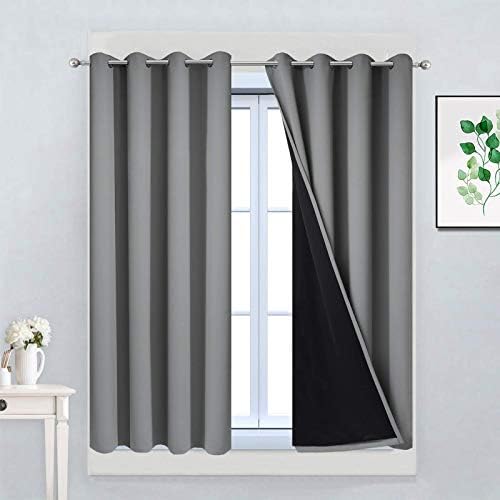 Yakamok Grey Blackout Curtains 45 Inches Long by Yakamok