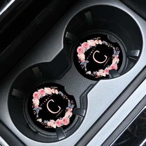 2pcs Letter C Car Coasters, Absorbent Universal neoprener Cup Holder Coasters - Image 3