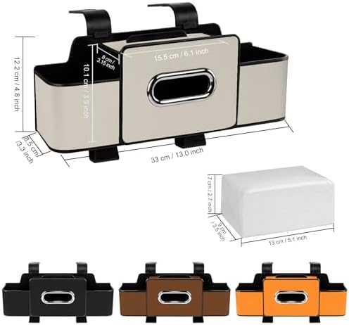 Car Back Seat Organizer with Tissue and Storage Hook - Image 2