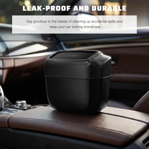 2PCS Auto Trash Can with Lid, Leakproof Waterproof Car Plastic Dustbin with 60 - Image 5