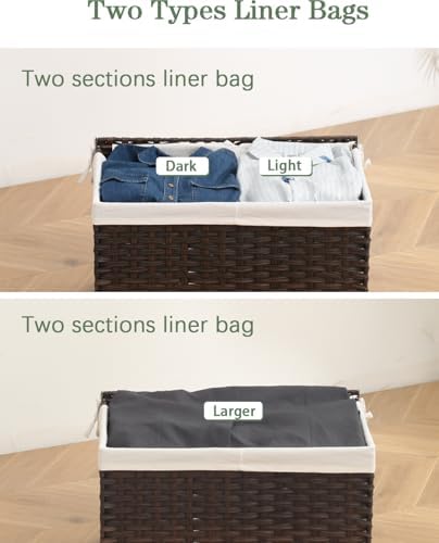 SETVSON Storage Basket with Lid PE Rattan Storage Basket 105L - Image 6