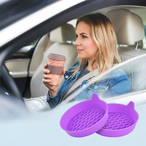 Zpana 4PCS Car Cup Holder Coasters, Silicone Non-Slip Vehicle Cup Recessed Mats - Image 6