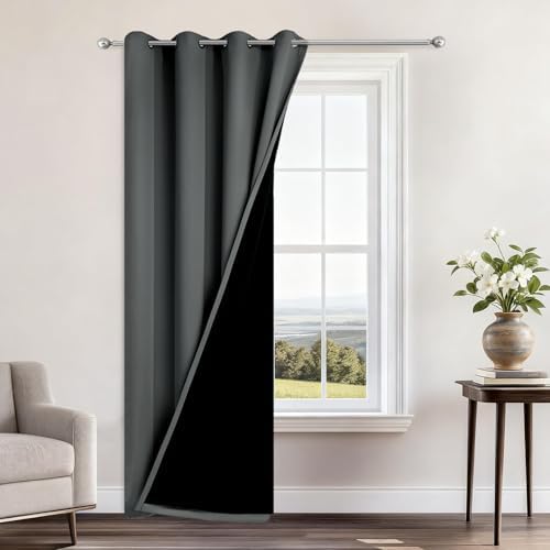 Yakamok Dark Grey Blackout Curtains 96" Long by Yakamok