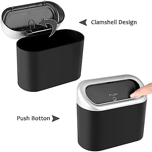 Accmor Car Trash Can with Lid, Mini Vehicle Trash Bin Car Dustbin Garbage - Image 4