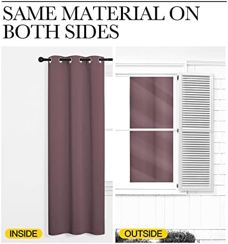 NICETOWN Window Curtain Panels, Dry Rose, 1 Pair, 34 by 84-inch, Thermal - Image 6