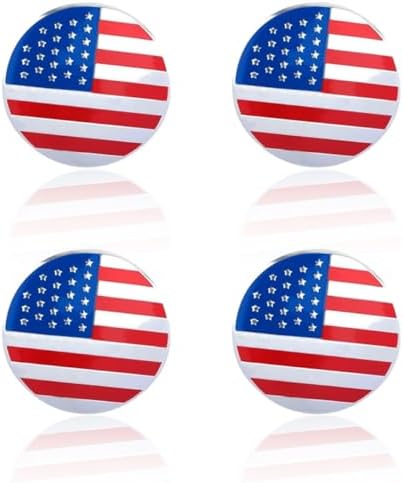 4PCS 56mm American Flag Wheel Hub Center Cap Sticker by Unknown