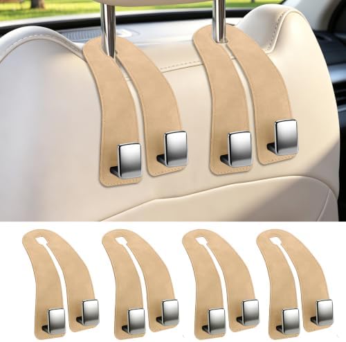 Amooca Car Headrest Hooks 4-Pack Suede Seat Organizer by Amooca
