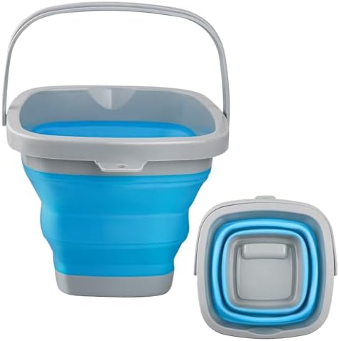 Collapsible Mop Bucket and Ice Bucket-5L Household Cleaning Silicone Dust Mops by BIDFUL