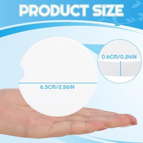 100 Pcs Sublimation Coasters Blanks, Ceramic Car Coasters, 2.6 in - Image 2