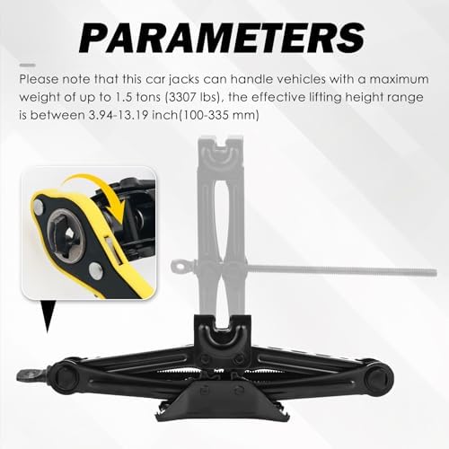 Heavy Duty Scissor Jack for Car, Portable Scissor Car Jack Kit - Image 3