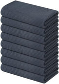 Homaxy 100% Cotton Waffle Weave Kitchen Towels, 8 Pack, Dark Grey by Homaxy