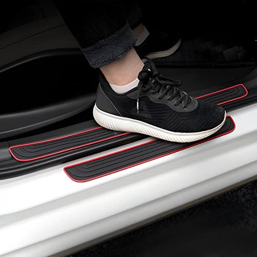 4PCS Car Door Sill Plate Protectors, Auto Door Entry Guards Sill Scuff Cover - Image 7