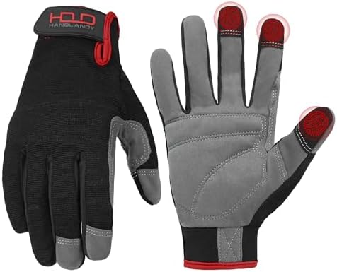 HANDLANDY Work Gloves for Men & Women, Utility Mechanic Working Gloves Touch by HANDLANDY