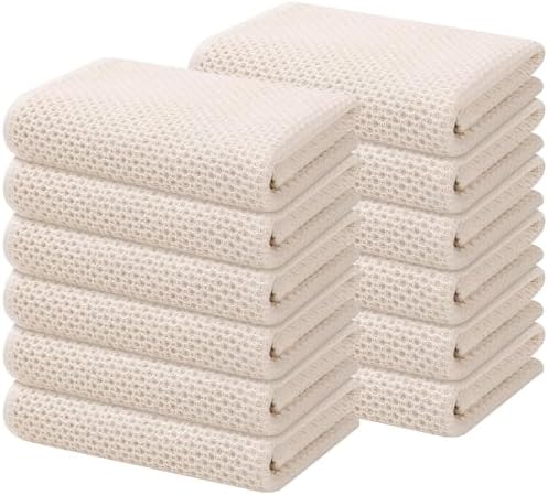 Kitinjoy 100% Cotton Waffle 12-Pack Kitchen Towels by Kitinjoy